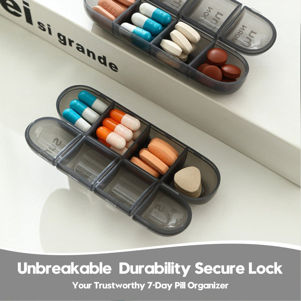 28 - Slot/21 - Slot Weekly Pill Organizer — Morning, Noon & Night Vitamins & Supplements Case - ManaFit
