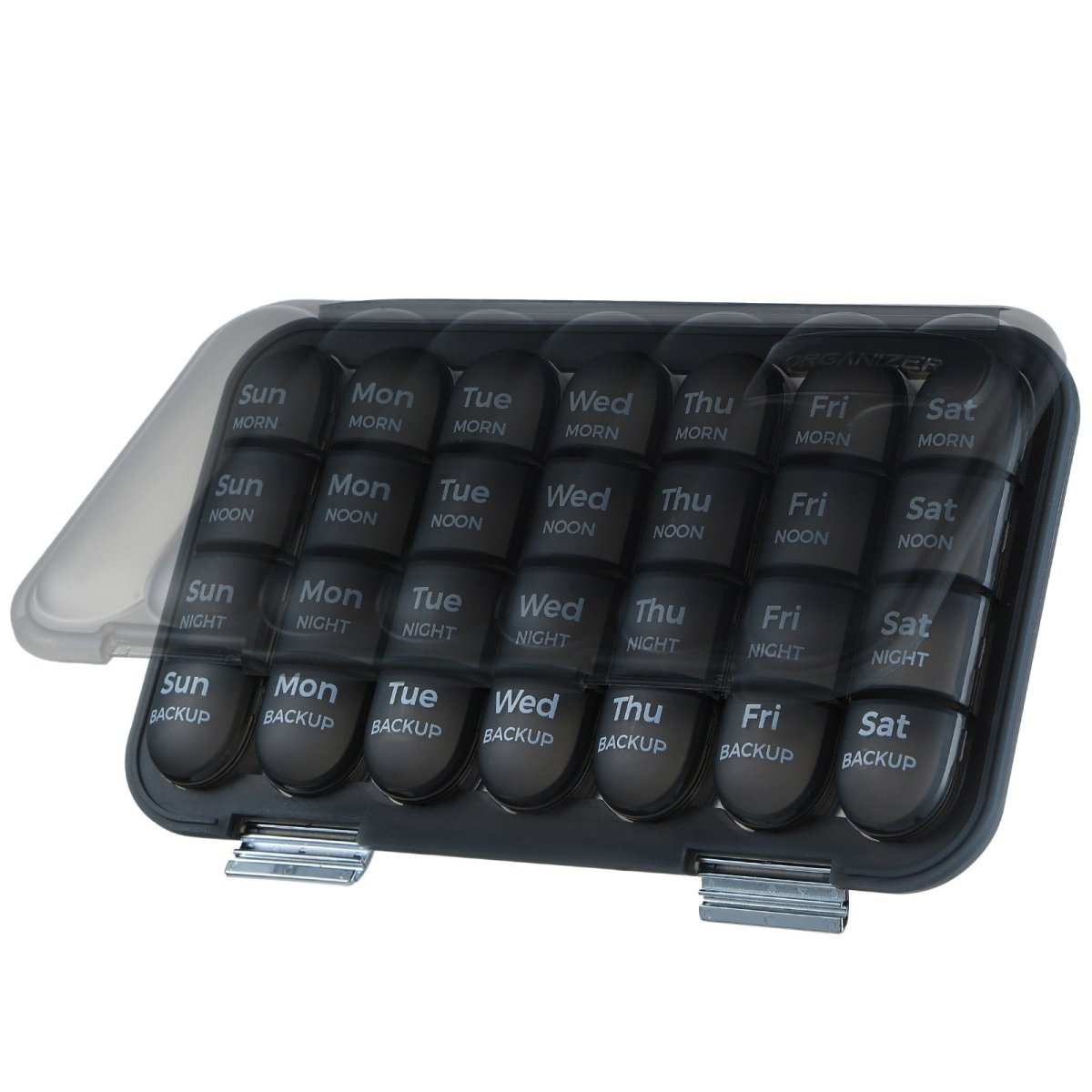 28 - Slot/21 - Slot Weekly Pill Organizer — Morning, Noon & Night Vitamins & Supplements Case - ManaFit
