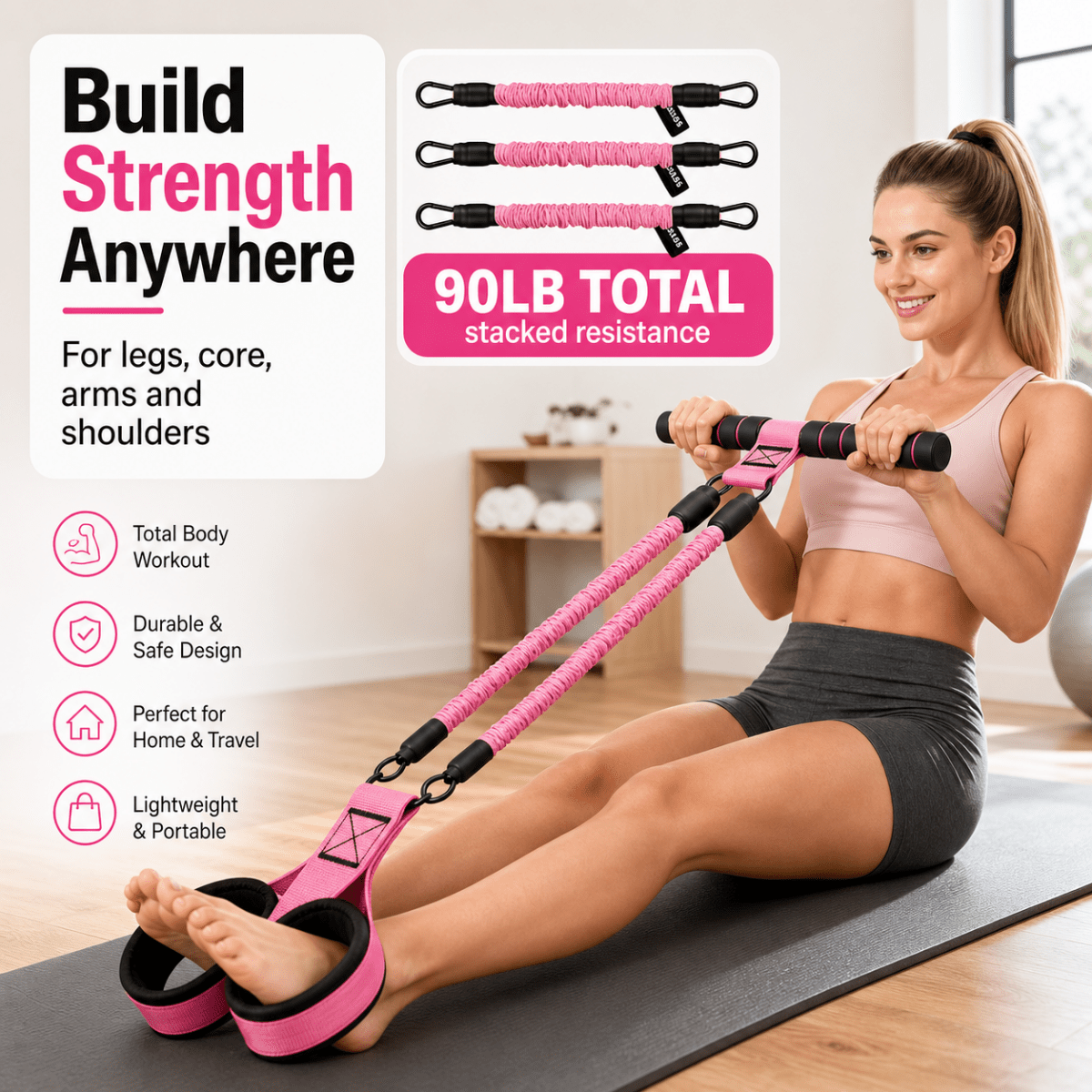 Pedal Resistance Band Sit - Up Assist Trainer - ManaFit